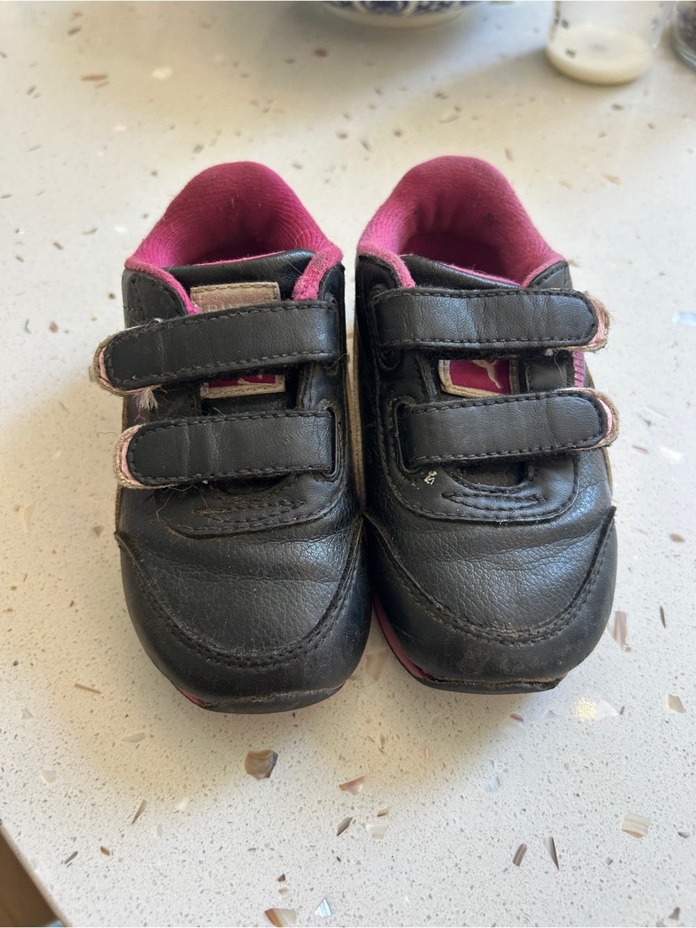 Puma toddler Black and Pink Velcro Athletic Sneakers - Picture 2 of 5